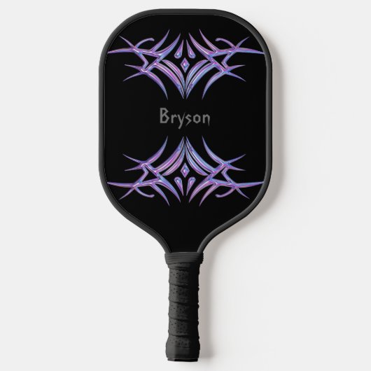 Aangepaste gepersonaliseerde Paarse Tribal Design Pickleball Paddle (Achterkant)