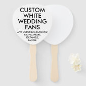 Aangepaste gepersonaliseerde PADDLE WITTE BRUILOFT Handwaaier (Voorkant en achterkant)