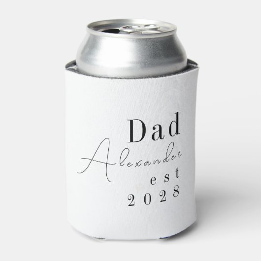 Aangepaste gepersonaliseerde papa minimaal zwart e blikjeskoeler (Blikje Voorkant)