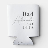 Aangepaste gepersonaliseerde papa minimaal zwart e blikjeskoeler (Achterkant)