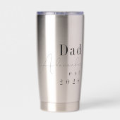 Aangepaste gepersonaliseerde papa minimale zwarte  geïsoleerde drinkbeker (Achterkant)