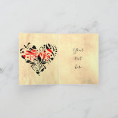 Aangepaste gepersonaliseerde papieren bruiloft 1e  kaart (Binnen)