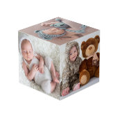 Aangepaste Gepersonaliseerde Pasgeboren Baby Foto Kubus (Achter hoekig)