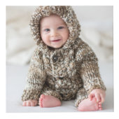 Aangepaste Gepersonaliseerde Pasgeboren Baby Foto Kubus (Voorkant)