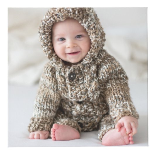 Aangepaste Gepersonaliseerde Pasgeboren Baby Foto Kubus (Voorkant)