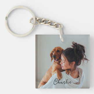 Aangepaste gepersonaliseerde Pet Photo Key Ring Sleutelhanger