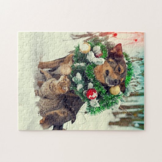 Aangepaste gepersonaliseerde Pet Puzzel Sjabloon Legpuzzel (Horizontaal)