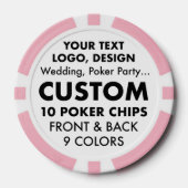 Aangepaste gepersonaliseerde PINK Poker Chips (set (Voorkant)