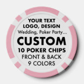 Aangepaste gepersonaliseerde PINK Poker Chips (set (Achterkant)