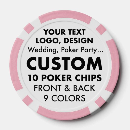 Aangepaste gepersonaliseerde PINK Poker Chips (set (Achterkant)