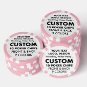 Aangepaste gepersonaliseerde PINK Poker Chips (set (Opstapeling)
