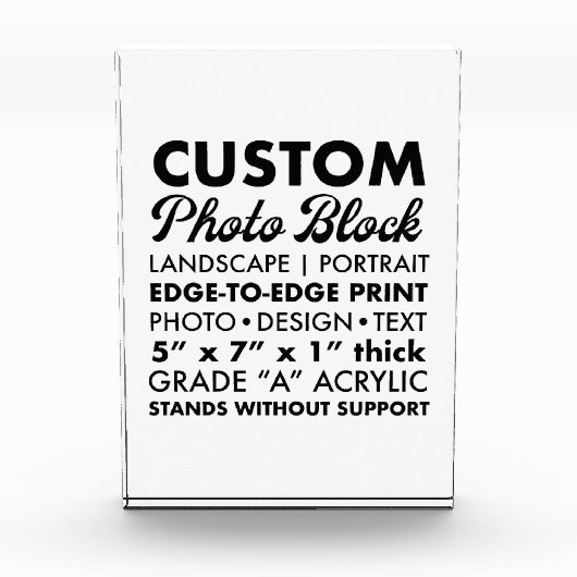 Aangepaste gepersonaliseerde Portret Photo Block 5 Fotoblokken (Voorkant)