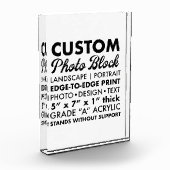 Aangepaste gepersonaliseerde Portret Photo Block 5 Fotoblokken (Links)