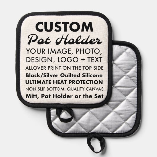 Aangepaste Gepersonaliseerde Pothouder Pannenlap (Voorkant / Achterkant)