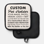 Aangepaste Gepersonaliseerde Pothouder, Siliconen  Pannenlap (Voorkant / Achterkant)