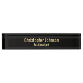 Aangepaste gepersonaliseerde Professional Zwart Fa Naambordje (Voorkant)