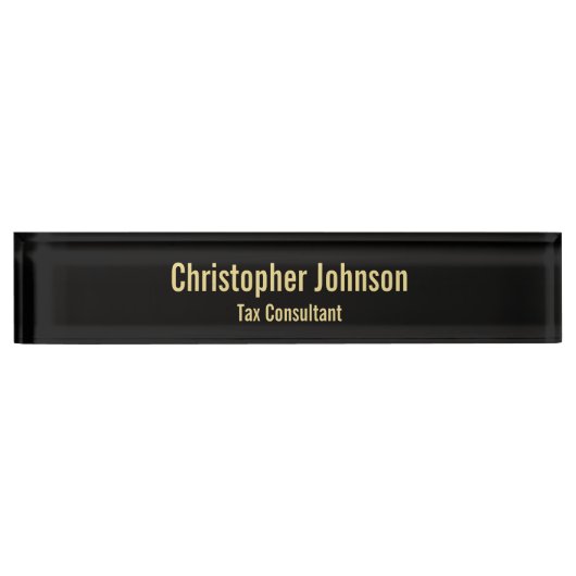 Aangepaste gepersonaliseerde Professional Zwart Fa Naambordje (Voorkant)