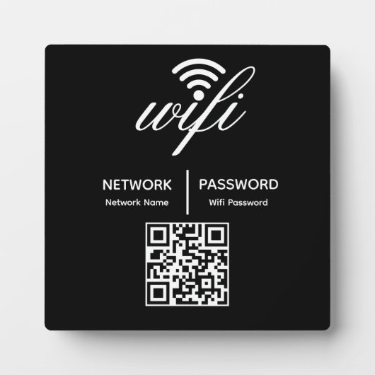 Aangepaste gepersonaliseerde QR-code met WiFi-wach Fotoplaat (Voorkant)
