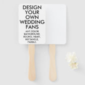 Aangepaste gepersonaliseerde RECHTHOEK WITTE BRUIL Handwaaier (Voorkant en achterkant)