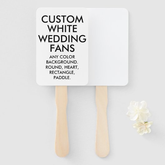 Aangepaste gepersonaliseerde RECHTHOEK WITTE BRUIL Handwaaier (Voorkant en achterkant)