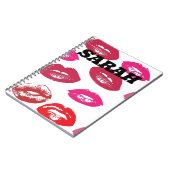 AANGEPASTE GEPERSONALISEERDE RED LIPS KISS NOTITIE NOTITIEBOEK (Linkerzijde)