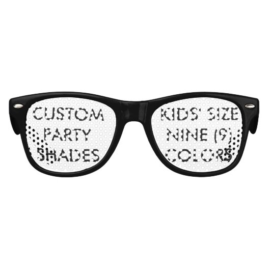 Aangepaste gepersonaliseerde Retro Party Shades Bl Kinder Zonnebril (Voorkant)