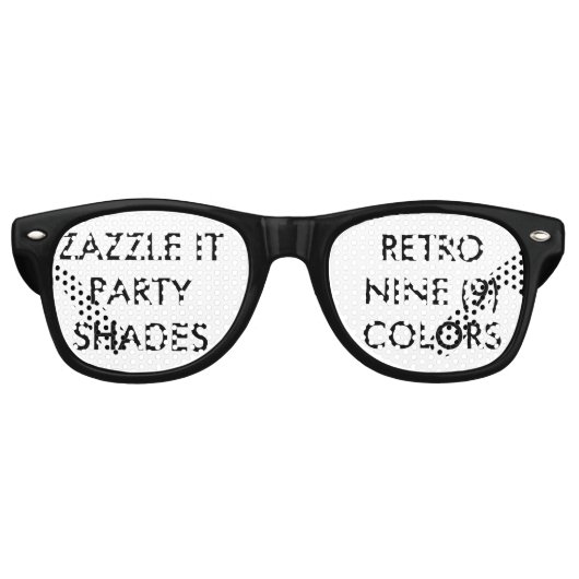 Aangepaste gepersonaliseerde Retro Party Shades Bl Zonnebril (Voorkant)