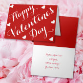 Aangepaste gepersonaliseerde rode Happy Valentines Kaart