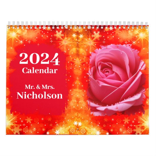 AANGEPASTE GEPERSONALISEERDE RODE ROZEN KALENDER (Hoes)