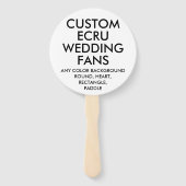 Aangepaste gepersonaliseerde RONDE ECRU BRUILOFT F Handwaaier (Voorkant)