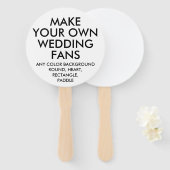 Aangepaste gepersonaliseerde RONDE WITTE BRUILOFT Handwaaier (Voorkant en achterkant)