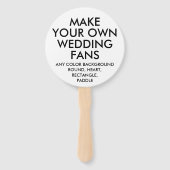 Aangepaste gepersonaliseerde RONDE WITTE BRUILOFT Handwaaier (Voorkant)