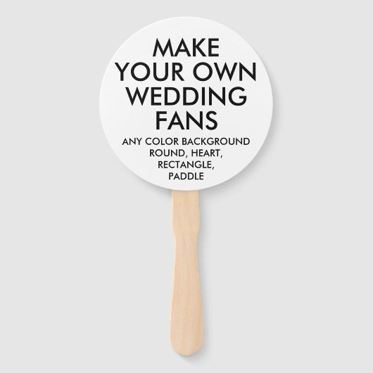 Aangepaste gepersonaliseerde RONDE WITTE BRUILOFT Handwaaier (Voorkant)