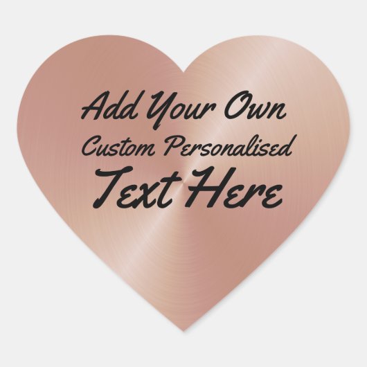 Aangepaste gepersonaliseerde Roos Gold Hart Sticker (Voorkant)
