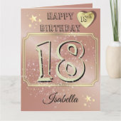 Aangepaste Gepersonaliseerde Roos Goud 18e Verjaar Kaart (Voorkant)