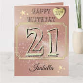 Aangepaste Gepersonaliseerde Roos Goud 21ste Verja Kaart (Voorkant)