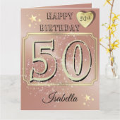 Aangepaste Gepersonaliseerde Roos Goud 50ste Verja Kaart (Gele Bloem)