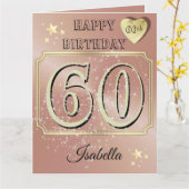 Aangepaste Gepersonaliseerde Roos Goud 60ste Verja Kaart (Gele Bloem)