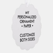 Aangepaste gepersonaliseerde SCALLOPED PAPIEREN BO Ornament Kaart (Rechts)