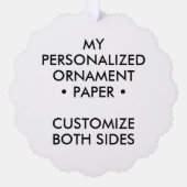 Aangepaste gepersonaliseerde SCALLOPED PAPIEREN BO Ornament Kaart (Voorkant)