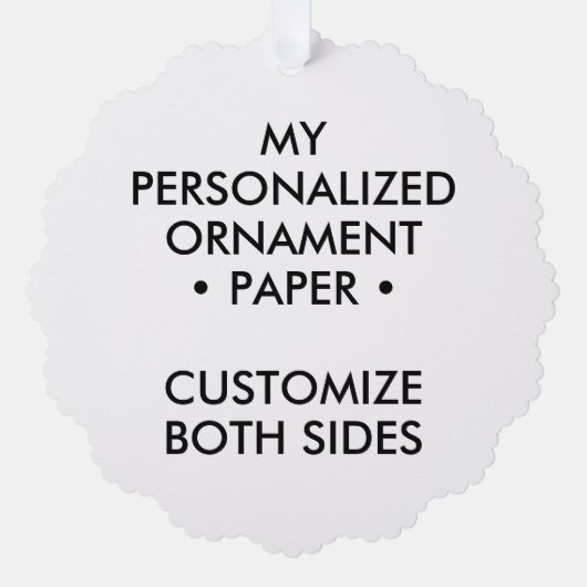 Aangepaste gepersonaliseerde SCALLOPED PAPIEREN BO Ornament Kaart (Voorkant)