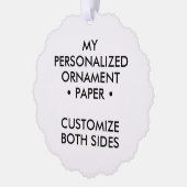 Aangepaste gepersonaliseerde SCALLOPED PAPIEREN BO Ornament Kaart (Links)