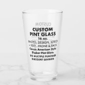 Aangepaste Gepersonaliseerde Shaker Pint Glas 16oz (Achterkant)
