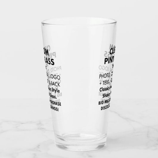 Aangepaste Gepersonaliseerde Shaker Pint Glas 16oz (Links)