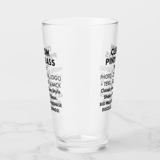 Aangepaste Gepersonaliseerde Shaker Pint Glas 16oz (Rechts)