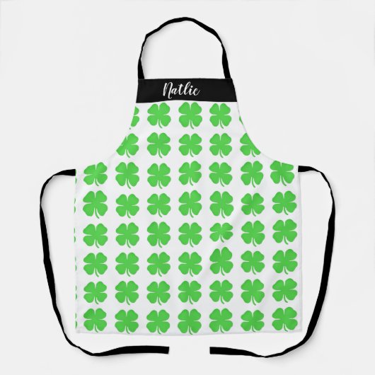Aangepaste gepersonaliseerde Shamrock Aprons #moed Schort (Voorkant)
