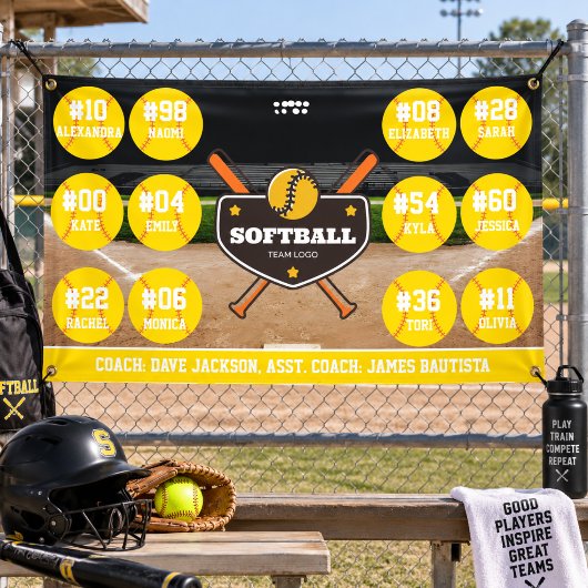 Aangepaste gepersonaliseerde softbalbanner ideeën spandoek