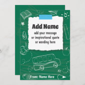 AANGEPASTE gepersonaliseerde terug naar school en Feestdagenkaart (Voorkant / Achterkant)