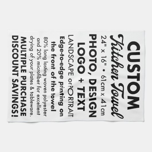 Aangepaste gepersonaliseerde thee / keukenhanddoek (Horizontaal)