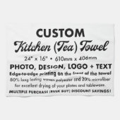 Aangepaste gepersonaliseerde thee, keukenhanddoek (Horizontaal)
